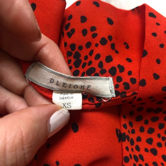 Pleione Red Animal Print High Low Top - Picture 4 of 7